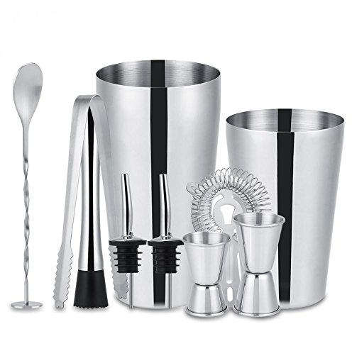 10-delar cocktailset, barset, shaker 700ml - Rostfritt stål