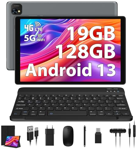 PIXPEAK Tablet 10 pollici 4G lte e 5G WiFi, Android 15.0 Octa-Core 2.0GHz, 36GB RAM, 128GB ROM (1TB TF), INCELL 1920 * 1200, 13MP+8MP, Tablet in offerta con Tastiera etc, GPS/Bluetooth, Grigio