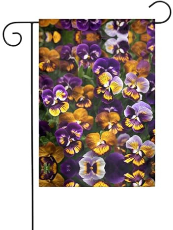 Bandiere da giardino stagionali, stampa perfezione viola del pensiero 30 x 45 cm, bandiere da giardino piccole per esterni, per tutte le stagioni