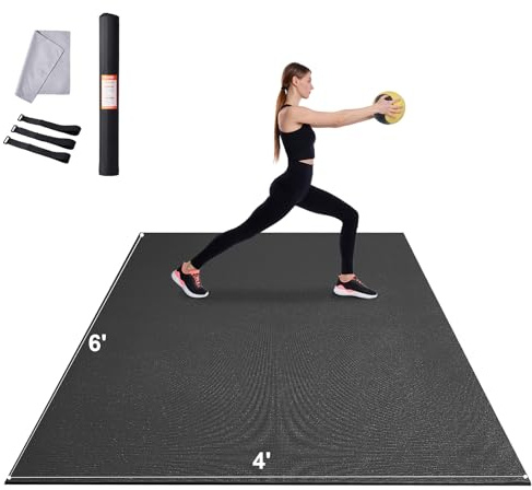 VEVOR Esterilla de Yoga Antideslizante de Alta Densidad para Hombres y Mujeres Estera de Fitness y Ejercicio con Bolsa y Correa de Transporte para Yoga en Casa, Pilates y Entrenamiento, 1830x1270 mm