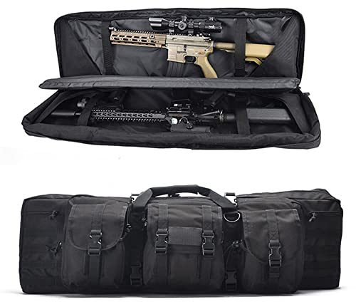 ANSNOW Taktische Gewehrtasche Langwaffenkoffer Airsoft-Pistolenkoffer Schusswaffentransporttasche Gewehrrucksack Weicher Schusswaffenkoffer Waffentasche Für Jagdschießstand/Schwarz/140 cm
