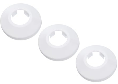 PATIKIL Water Pipe Cover Decoration Fit 0.98/25mm, 3Pcs Flange Water Pipe PP Plastic Escutcheon Plate Collar Drain Line Cover Radiator for Wall Pipe Tube Decor, White