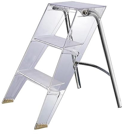Sgabello pieghevole in acrilico per adulti Sedia a scala portatile in plexiglass per comodino/vasca da bagno Supporto per fiori a gradini e oggetti di scena fotografici Sgabelli trasparenti