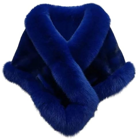 ThiCc Luxury Faux Fur Shawl for Women - Elegant Fur Collar Cape Soft Warm Winter Stole Bridal Wedding Evening Dress Wrap Versatile Cloak for Formal Dresses Party Qipao Accessories
