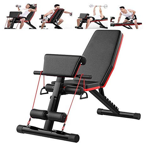 PUFAHAU Home Gym Einstellbare Hantel Bank Faltbare Trainingsbank Sit Up Schräge Bauchmuskeln Bänke Flache Fliegen Gewicht Drücken Fitness