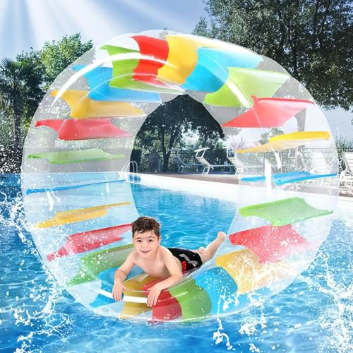 Inflatable Pool Floats for Kids,120CM Swimming Float Inflatable for Boys and Girls, Summer Inflatable Water Wheel, Inflatable Coloured Water Roller Roller Float,Summer Pool Toys for Beach Pool Party