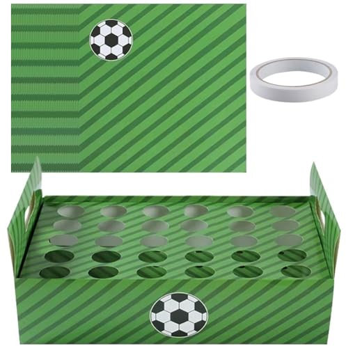 Muteitt Football Theme Paper Cones Snack Holders Set for Popcorn Charcuterie Treats Container Tray Set for Birthday Football Sports Theme Party Supplies