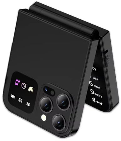 Luobannm A50 Pro Flip Phone Dual SIM Card GSM 2.4 Inch Screen Foldable Mobile Phones Type-C Automatic Call Recording Black