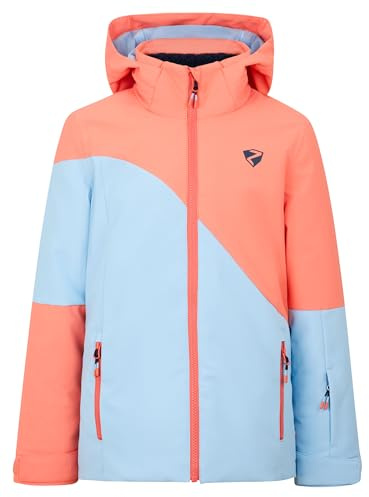Ziener Avine-z Ski/Veste d'hiver | Chaude, Respirante et imperméable, Vibrant Peach Tex, 140 Fille