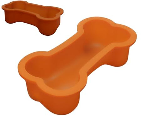 Set di 2 stampi per dolci Woofy French in silicone 100% – Forma di osso – Ideale per torte, biscotti, snack, saponi, candele e altre creazioni – Compatibile con microonde e forno