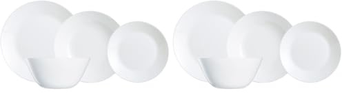 LUMINARC ZELIE - Vajilla Opal 19 Piezas - 6 Personas (Paquete de 2)