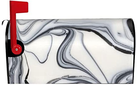 Black And White Paint Mixed Print Mailbox Cover Magnetic Summer Waterproof Mail Wraps Post Letter Box Covers For Outdoor Garden Use 25.5x21 In 21 X 18