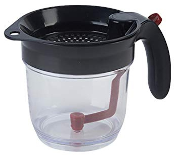 ​​Repostiglio Essenziale Alimenti​​ separatore con grasso con grasso a rilascio inferiore Cucina, da e bar (Black, One Size)