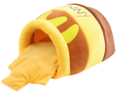 Honey Jar Shaped Cat Bed for Indoor Cats Cozy Bed with Cushion Small Cat Bed Comfortable Cat Shelter