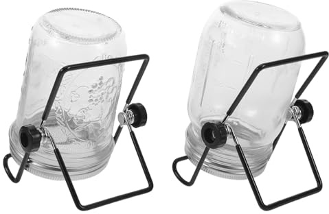 ibasenice 2 Set Kit Germogliatore in Vetro con Coperchio in Acciaio Inossidabile Filtro e Supporto per Barattoli da Germinazione Rapida di Semi e Microverdure in Cucina