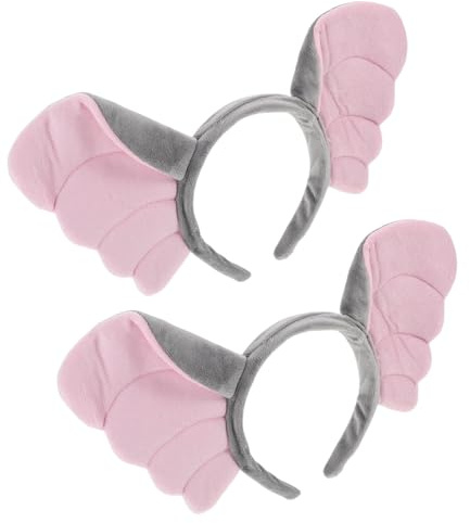 NIYANGLE 2pcs Elephant Ears Headbands with Super Soft Wire, Cartoon Animal Ear Costume Hairbands for and Women, Party Dress Up Accessories for Halloween Birthday Carnival
