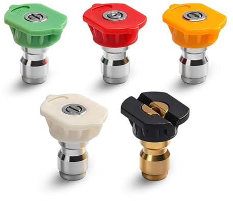Opatiny Interruptor de manguera de alta presión de acero inoxidable y latón, válvula de bola de conector rápido de 1/4 pulgadas con control de encendido/apagado para lavadoras a presión