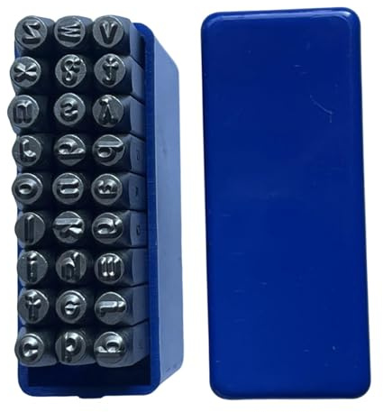 Nishiyuenyi Kit de Poinçonnage de Métal 27 Pièces, Outil de Poinçonnage Portable En Acier, Poinçon à Lettres, Ne Pas Poinçonner, Installation Facile