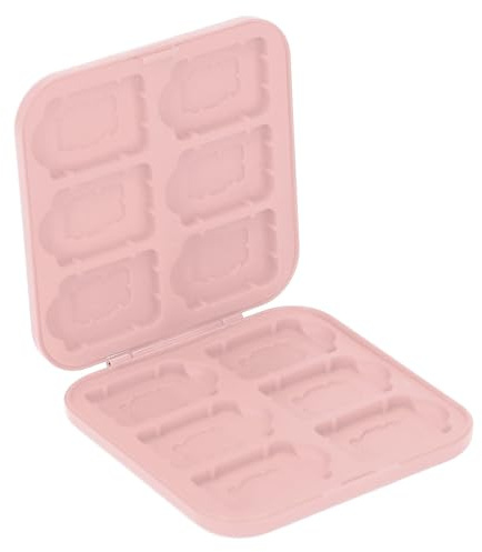 FAUOSWUK Étui pour Cartes de Jeu 2 en 1, Porte-Carte de Jeu à Commutation avec 12 Emplacements en Silicone pour Carte de Stockage, Mémoire SDHC (Rose)