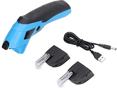 Forbici elettriche per tessuti Gearwell, cesoie da taglio senza fili e taglierino ricaricabile con ricarica USB, 2 lame per pelle di stoffa