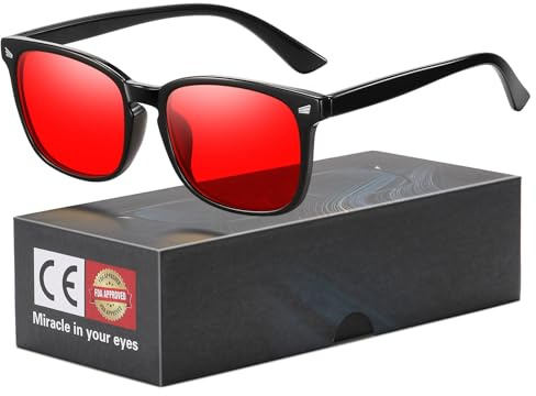 Okany Gafas Luz Azul Gaming - Lentes Rojas Pantalla Ordenador Hombre Mujer | Gafas Luz Roja con Bloqueo 99% Azul y Verde para Mejorar el Sueño, Ideales para Pantalla PC y Gaming, Alivia Fatiga Ocular