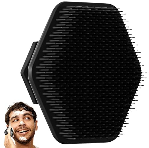 GWEOR Cepillo Limpiador Facial de Silicona, Limpieza Profunda de Poros y Exfoliación Suave, Cepillo de Masaje Manual para Hombre y Mujer, Herramienta de Cuidado Facial (Negro, 1 Pieza)