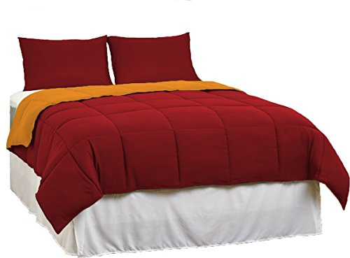 Tata Home Piumino Letto Invernale in Microfibra Morbidissima da 300 gr mq Double Face Misura Letto 1 Piazza Singolo cm 155x200 Colore Arancio Bordeaux Disponibile Anche in Altri 5 Colori e 2 Misure