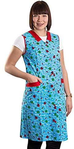 Bata de Mujer Bata Delantal Vestido para Casa Sin Mangas Algodón Multicolor, diseño 3, 62