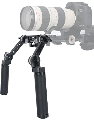 NICEYRIG Rosette Handle Leather Grip Kit with ARRI Standard Rosette Mount Adapter Extension Arm 15mm Rod Clamp for Camera DSLR Shoulder Rig Support System