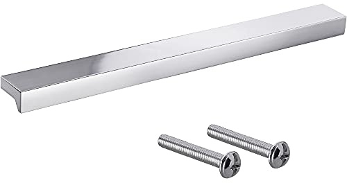 Gedotec Möbelgriffe aus Aluminium | 1 Stück Türgriffe für Schränke - Chrom poliert inkl. Befestigungsmaterial | ANGLE 0077 | LA: 128 mm | Griffe für Küchenschränke Schrankgriffe Griffe Möbel