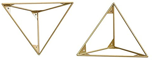 Suwooy Staffe per Mensol Treppiede in Metallo,Reggimensola Ferro Muro,Supporto per Mensola Piastra Fissaggio Nero,Cucina,Staffe Studio Multi Funzione per Scaffali,con Viti,d'oro,15cm/5.91in