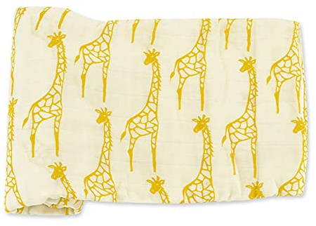 Chickw1g Baby Musselin Babydecke Kuscheldecke,Chickw1 Superweich Baumwolle Kinderdecke Krabbeldecke Perfekt für Kinder et Baby Kinderwagen, Kleinkindbett und Babyschale (Giraffe,120 * 120cm)