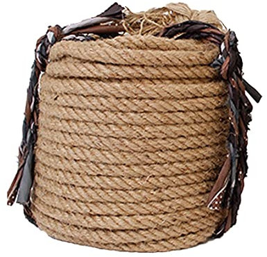 Cuerda de yute de 20 m de grosor y fuerte hilo de yute natural de 8 mm de diámetro para jardinería, empaquetamiento, decoración de camping Cuerda de hilo de sisal multiusos para uso general, hilo de y
