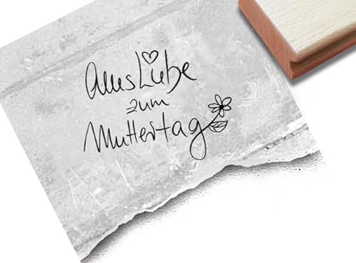 Stempel Alles Liebe zum Muttertag - Textstempel für Mama Familie Glückwünsche Karten Geschenkanhänger Basteln Muttertagsgeschenk Deko - zAcheR-fineT