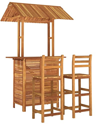 vidaXL 3-TLG. Gartenbar-Set Massivholz Akazie