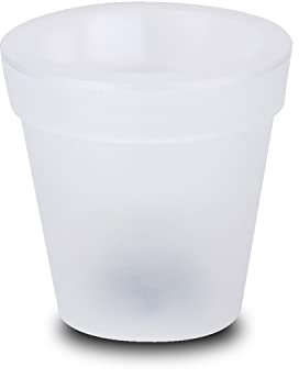 JUANIO Macetero Solar con Luz, inalámbrico con 4 LED Color Blanco - diámetro 28 cm x Altura 28 cm