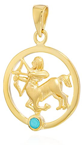 NKlaus 15mm Kettenanhänger Sternzeichen Schütze 333 Gelbgold 8 Karat echt Opal grün Zodiac mit Geburtsstein 14048