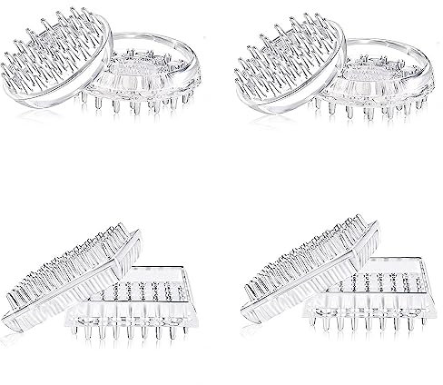 MEISH 8 Pieces Carpet Protectors Spiked Caster Cups Round Square Furniture Caster Cups Clear Caster Cups for Sofas Tables Chairs