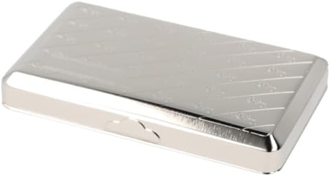Tabakdose Chrom verschiedene Dekore Silber für Selberdreher mit Papierfach 10x6x2,5cm (Chromfarben)