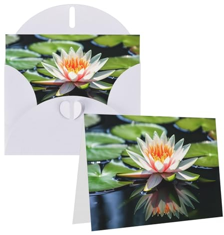 Grußkarte für Weihnachten Seerose Blanko-Karten mit Umschlag Niedliche Dankeskarte Perlpapier Grußkarten für Hochzeit Business Party Geschenke