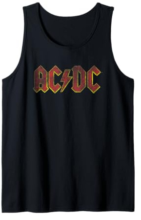 Ufficiale AC/DC Logo Rosso Distressed Rock Musica Band Canotta