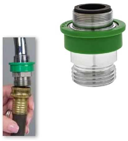 Quick Connect Hose to Faucet Coupler and Fitting Dual Thread by 3/4 in. Brass MGH Good for Portable Appliances Snap Fit (Large Fitting & Coupler)