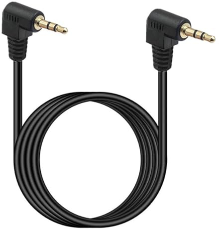 HTGuoji Short 3.5mm Right Angle Cable, Gold Plated 90 Degree 3.5 Male to Male Audio Stereo Jack Plug Car Aux 3-Pole TRS (1 meter)
