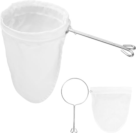Lucxhcky 2 Sets Reusable Mesh Strainer Bags, Cheesecloth Bags for Straining, Cloth Strainer for Juicing Nutmilk (Small Size)