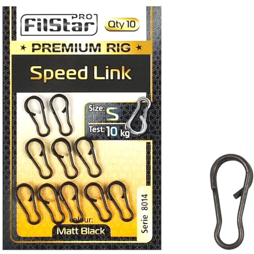 PRO Filstar 10 Stück Speed Link Größe S Ausdauer 10kg - Angeln Ring | Angelblei - Angel Karpfen - Futterkorb Angelset - Carp Fishing - Method Feeder Rig – Karpfenangeln Schnellverbindung