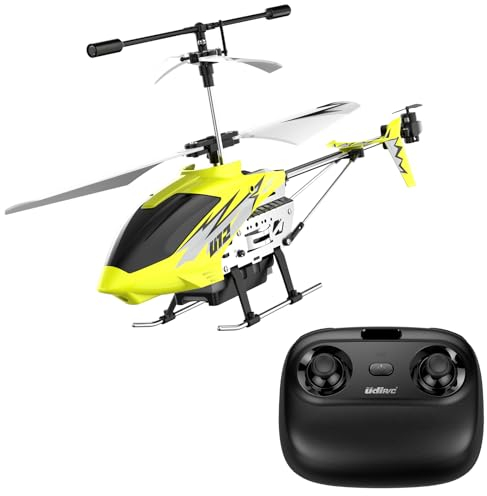 Ulifance U12 Hubschrauber Indoor RC Helikopter für Kinder Helikopter Ferngesteuert mit LED Leucht One Key Take/Off Höhenhaltungrc RC Flugzeug Spielzeug Geschenk für Jungen und Mädchen Gelb