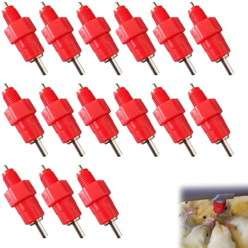 BNOYONERAS 15 Stück Automatische Nippeltränke, Nippel Huhn Trinker Waterer, Geflügeltränke, Wassernippeltränken, Hühner, Enten, Gans, Truthahne, Wachtel