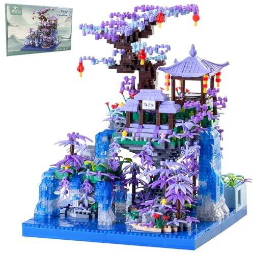 Boyorc Cherry Blossom Treehouse Micro Mini Building Block Sets, Chinese Bonsai Tree House Architecture Model Toy Gifts for Adults and Children（2500+ Pieces）