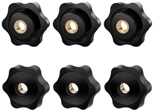 xiaoxiaozhijia 6 pezzi Dadi Zigrinati M8,Viti a Testa Zigrinata M8,Dado a Stella Diametro esterno 32 mm,Manopole Zigrinate per l'industria Meccanica Mobili Attrezzature Elettroniche