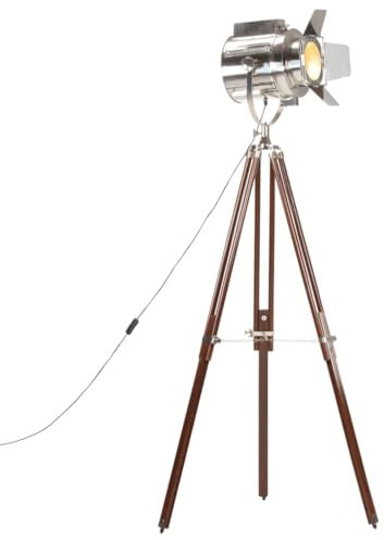 Lampada da Terra a Treppiede Legno Massello di Mango 180 cm (8,14KG)-250109